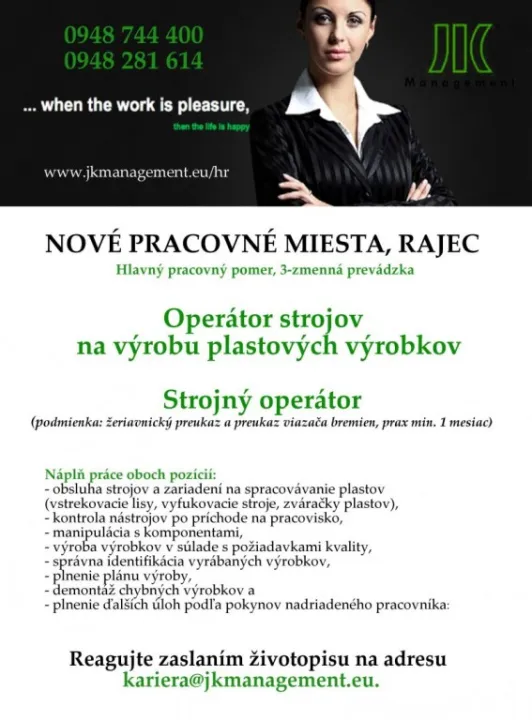 Ponuka práce - Rajec